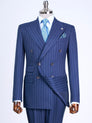 Navy Striped Double Breasted Suit 2-Piece