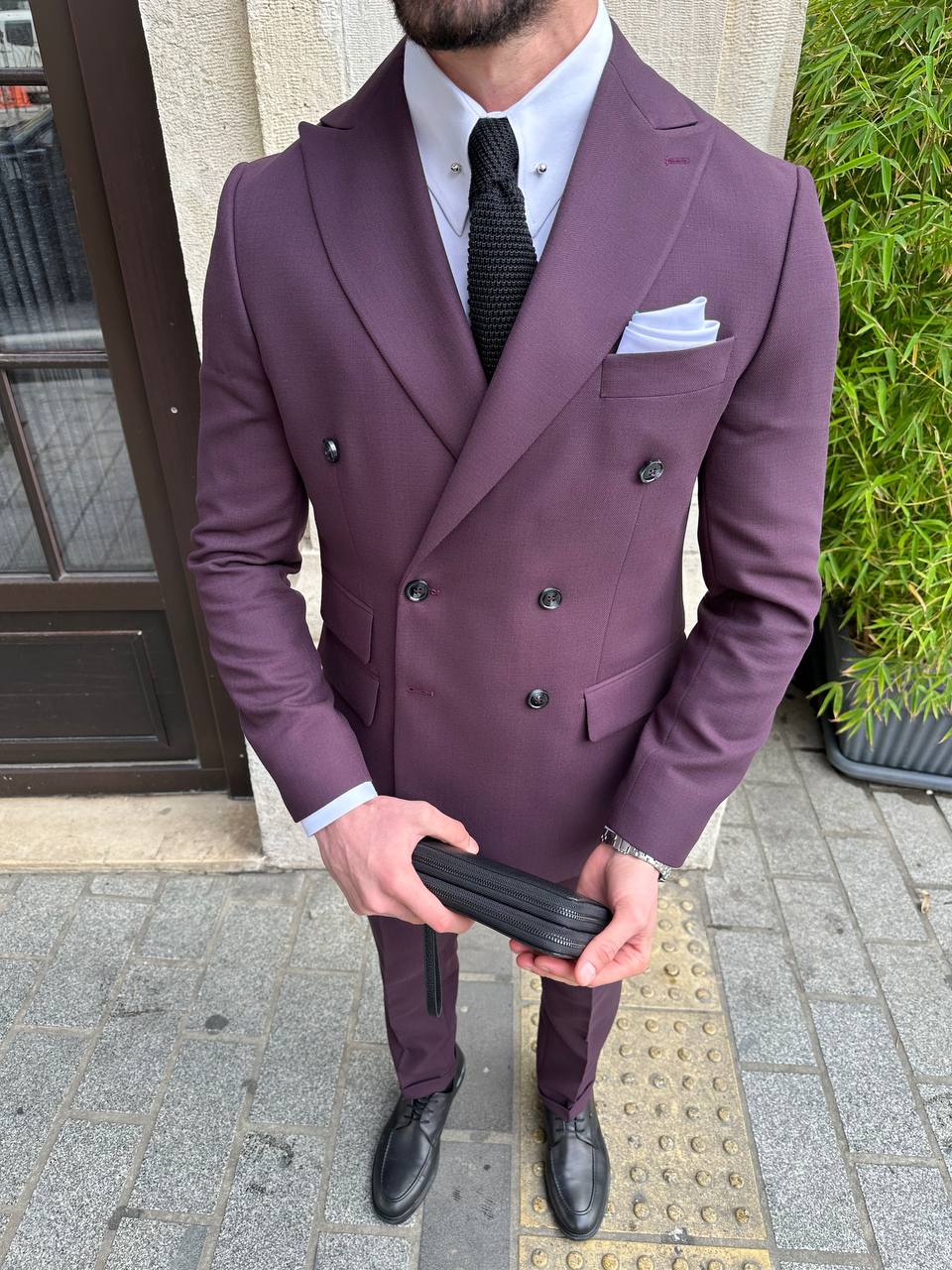 Purple Double Breasted Suit 2-Piece