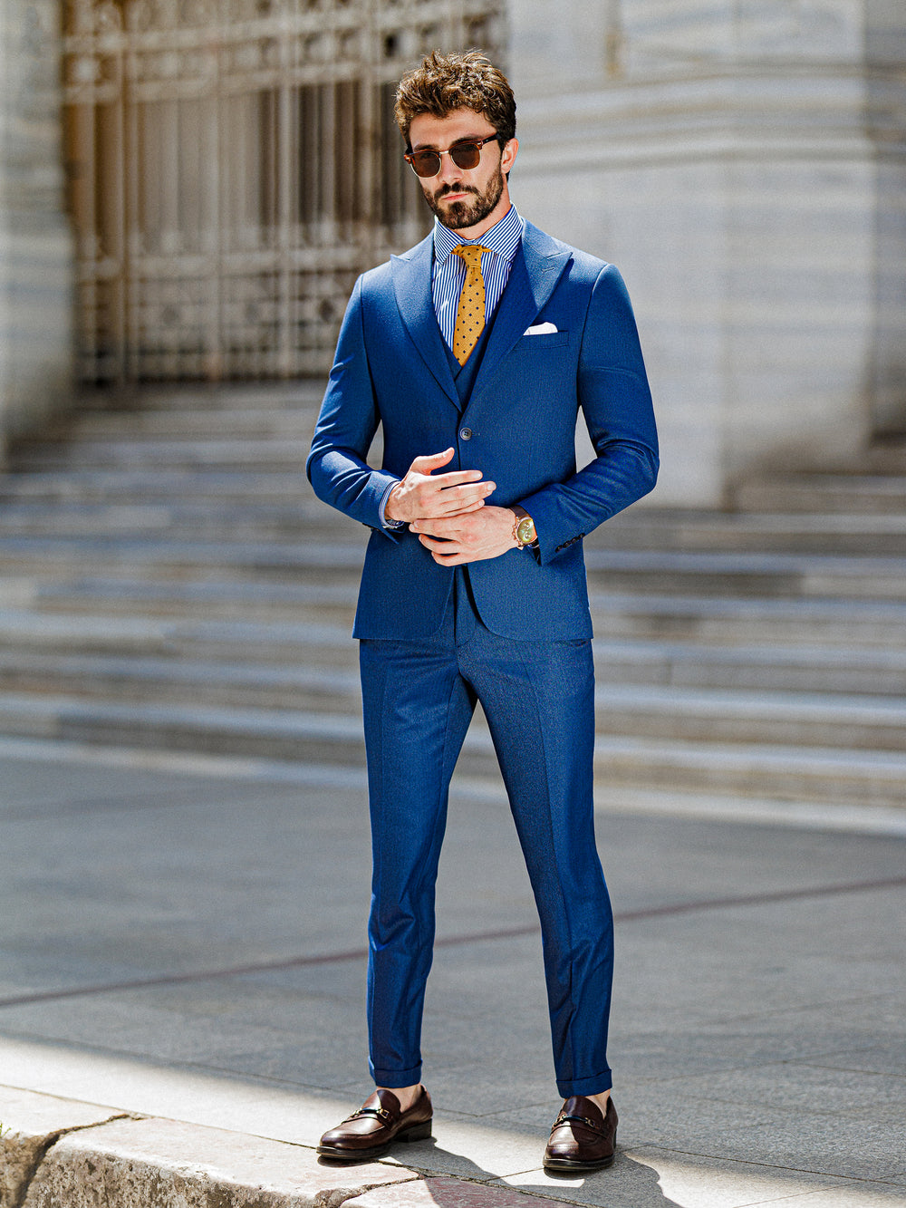 Blue Slim-Fit Suit 3-Piece