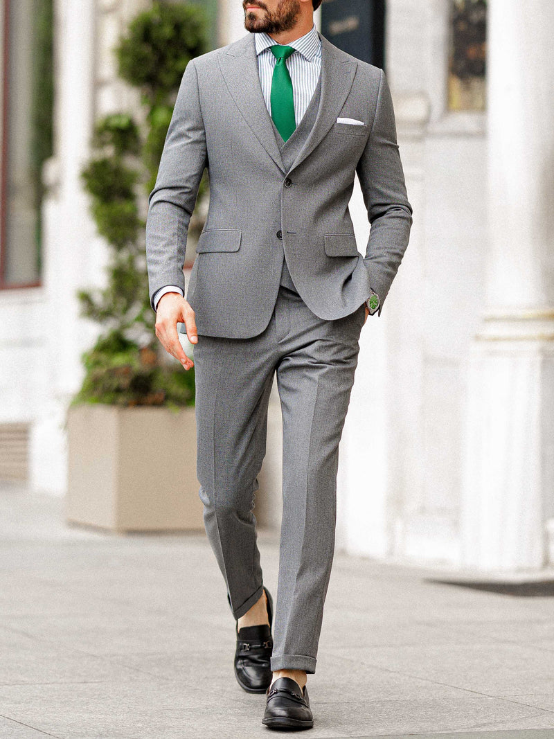 Grey Slim-Fit Suit 3-Piece
