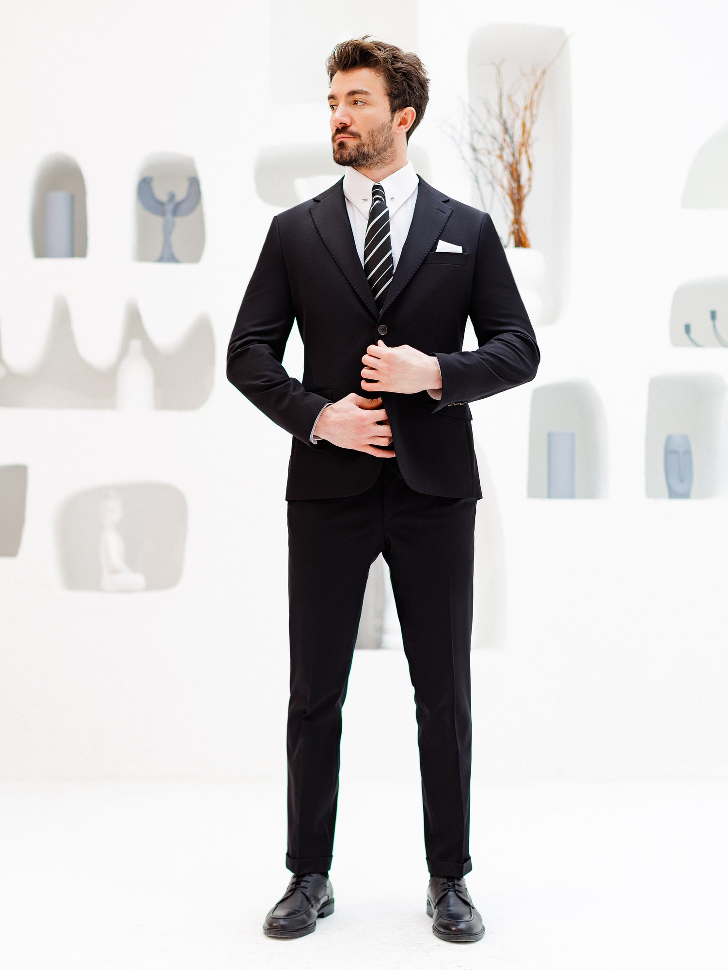 Black Slim-Fit Suit 3-Piece