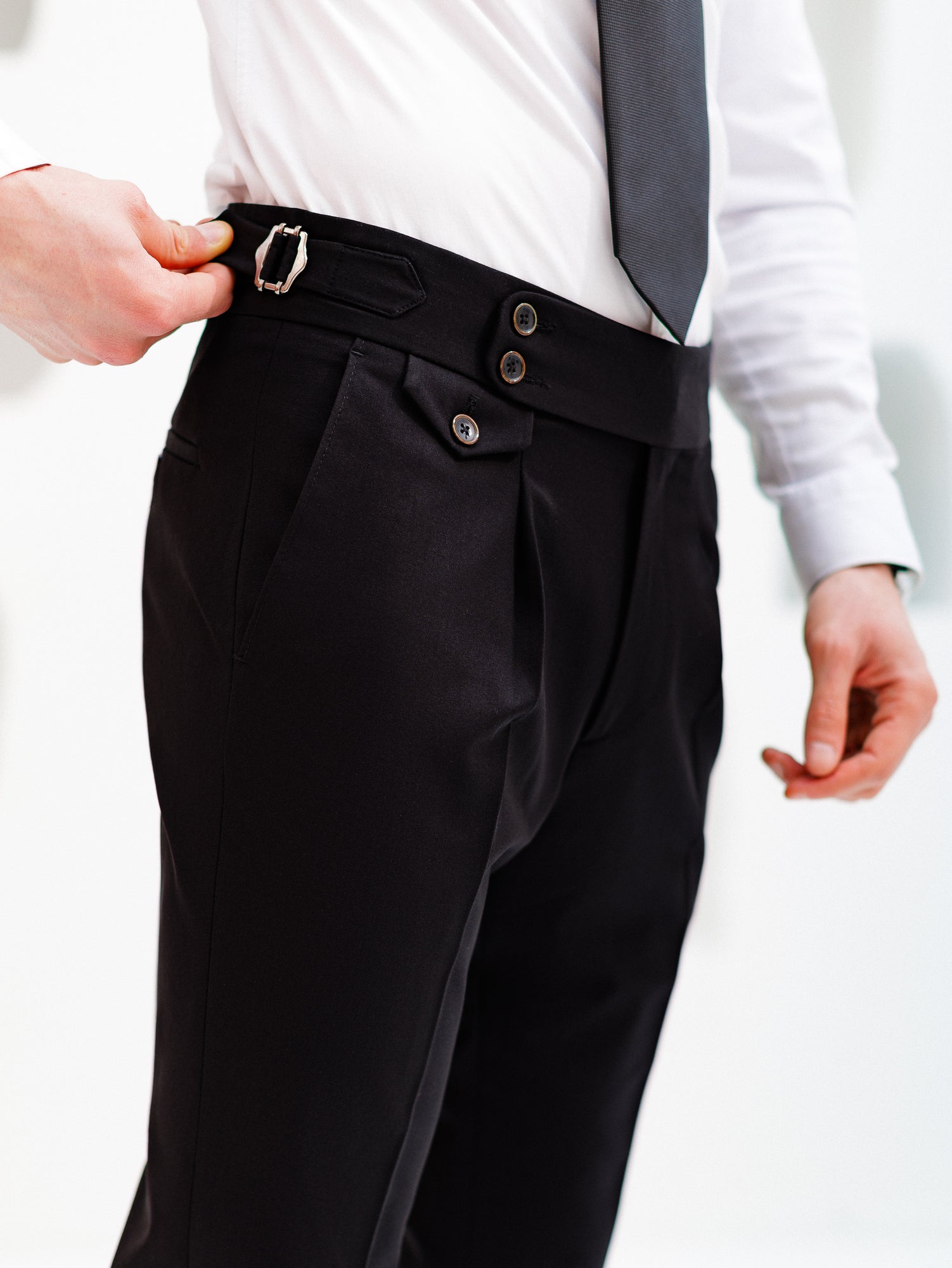 Black High Waist Slim-Fit Pants