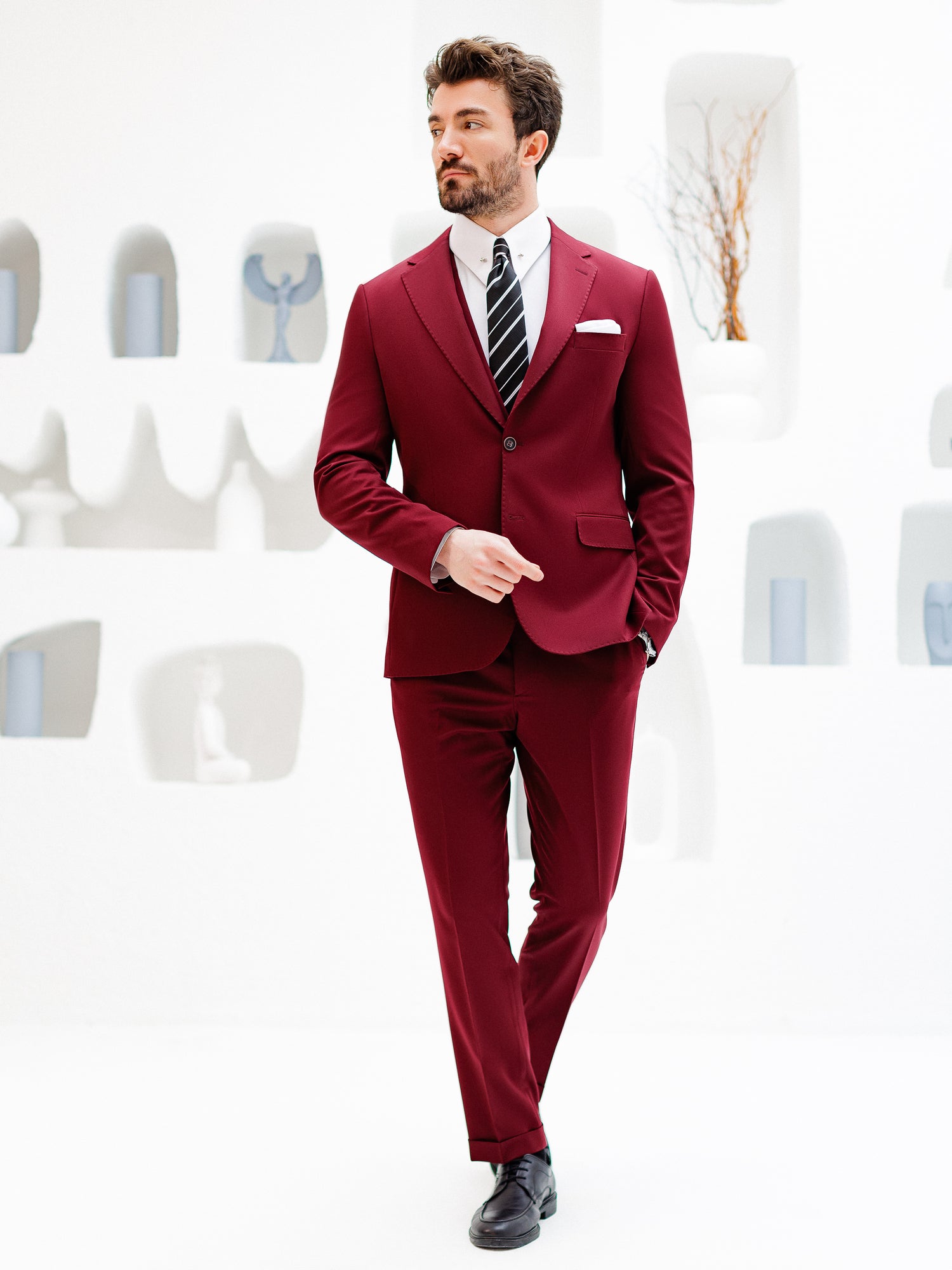 Bordeaux Slim-Fit Suit 3-Piece