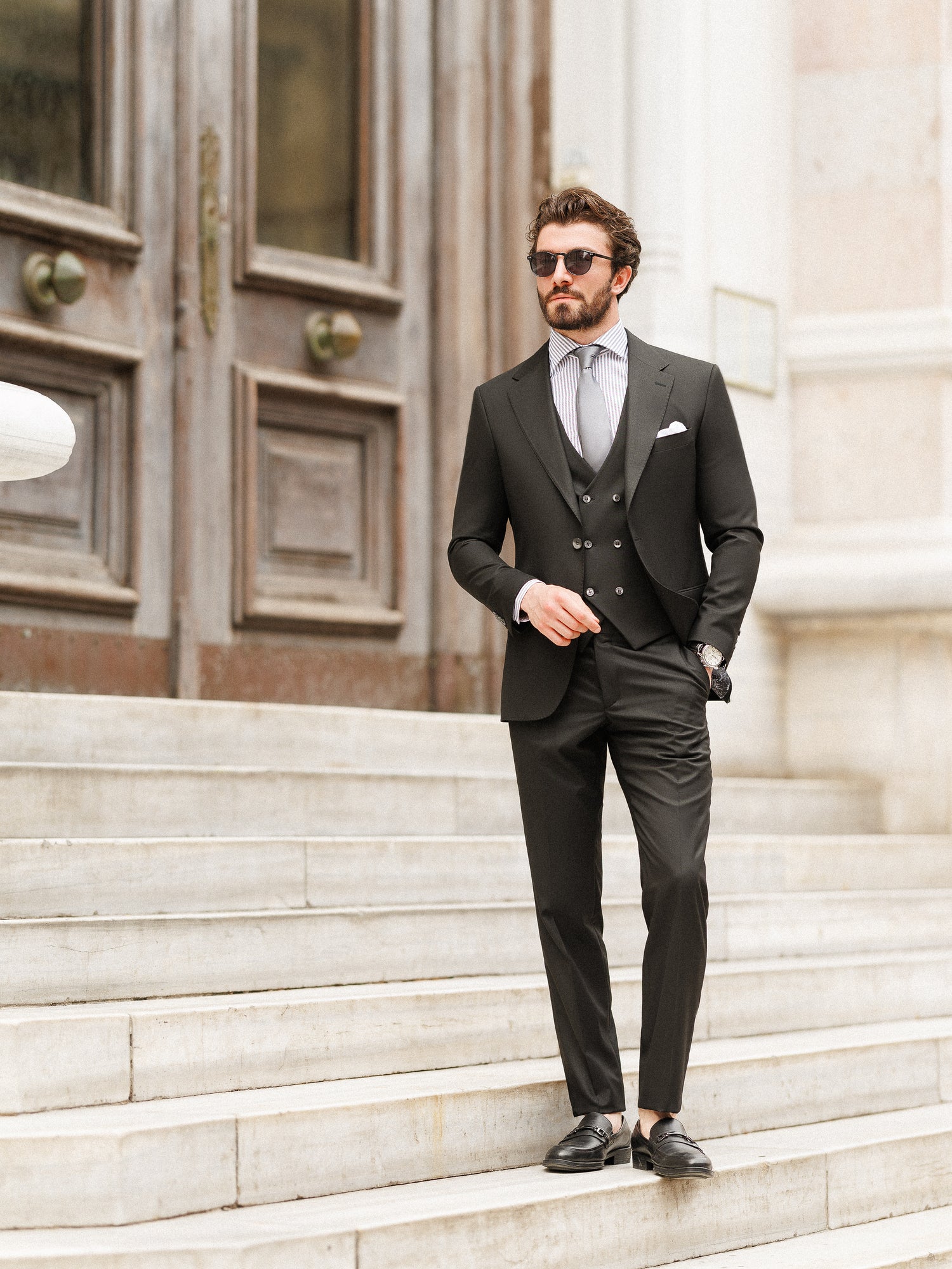 Black Slim-Fit Suit 3-Piece