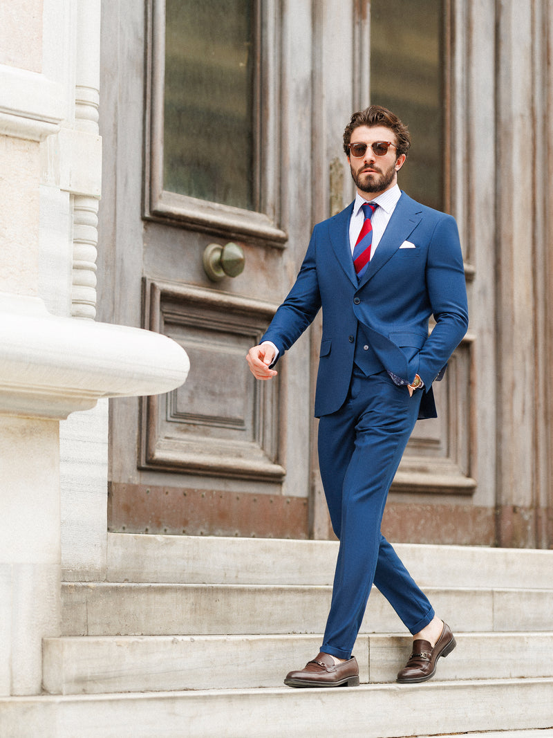 Blue Slim-Fit Suit 3-Piece