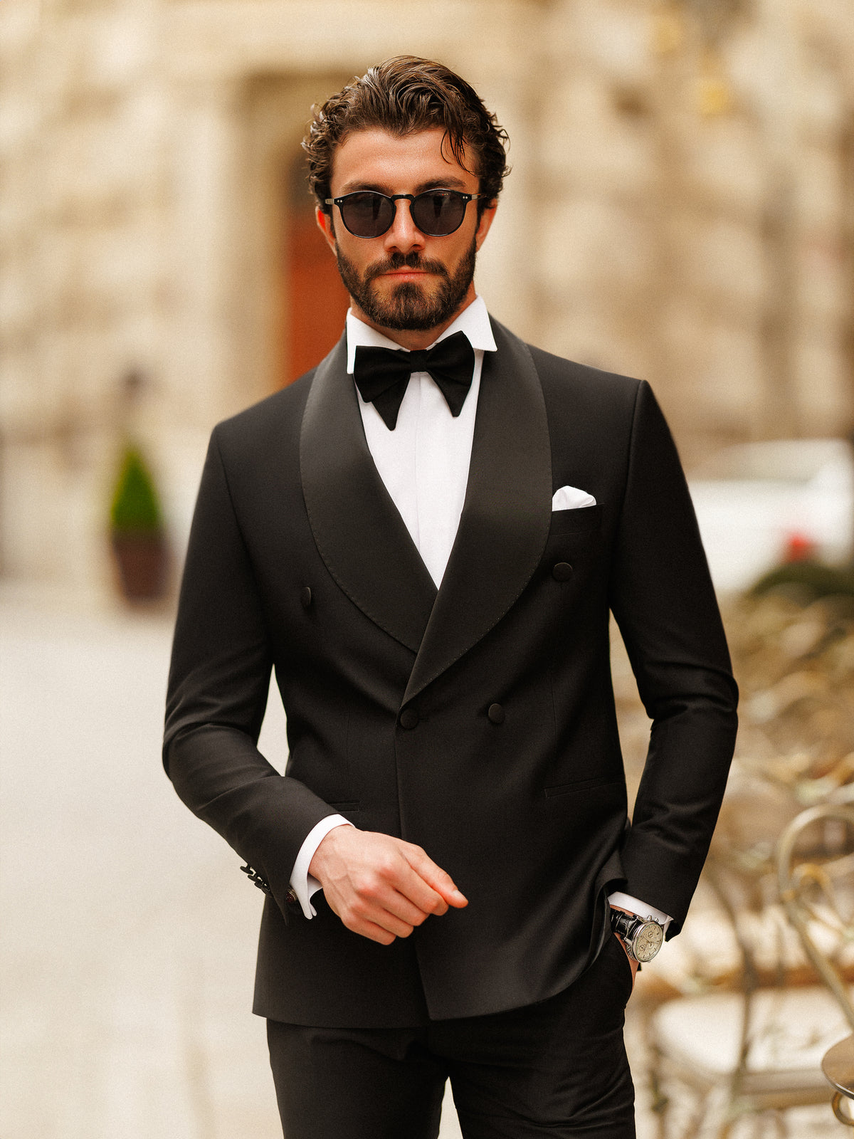 Black Double Breasted Tuxedo 2-Piece