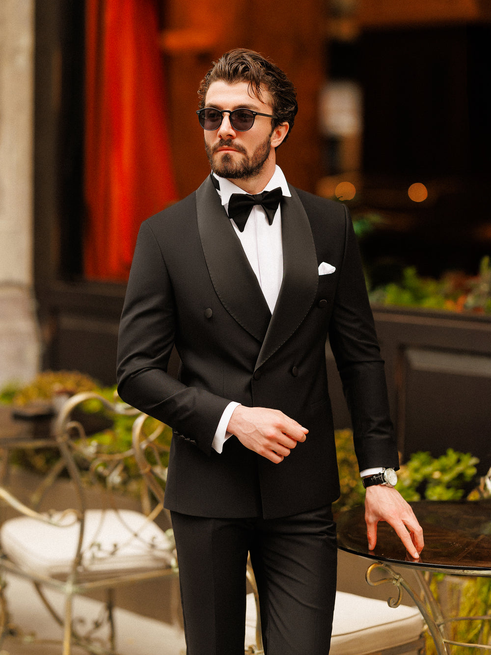 Black Double Breasted Tuxedo 2-Piece