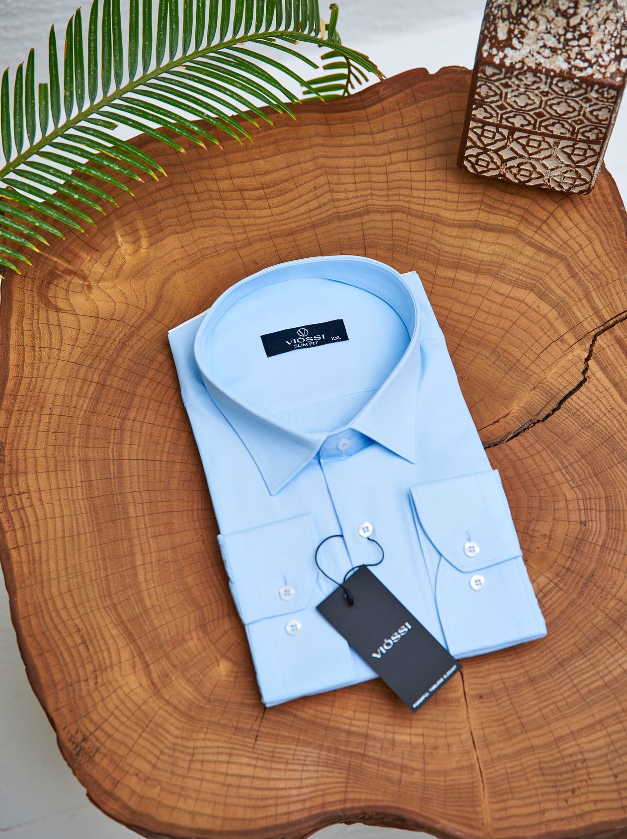 Sky-Blue Slim-Fit Shirt