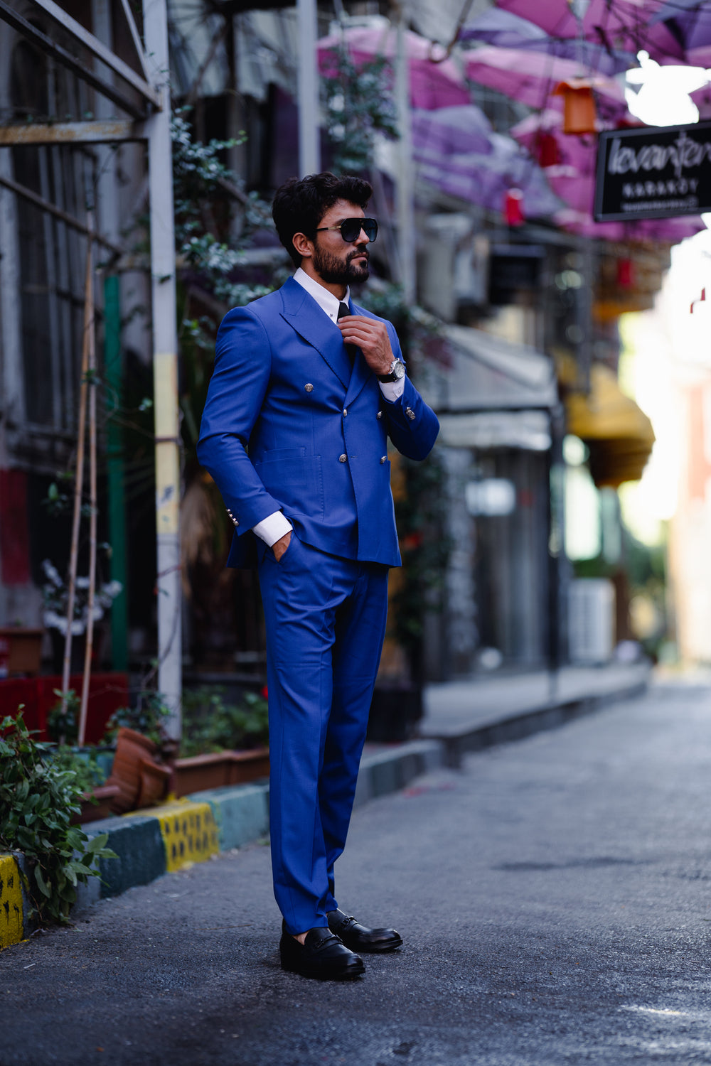 Blue Double Breasted Suit 2-Piece