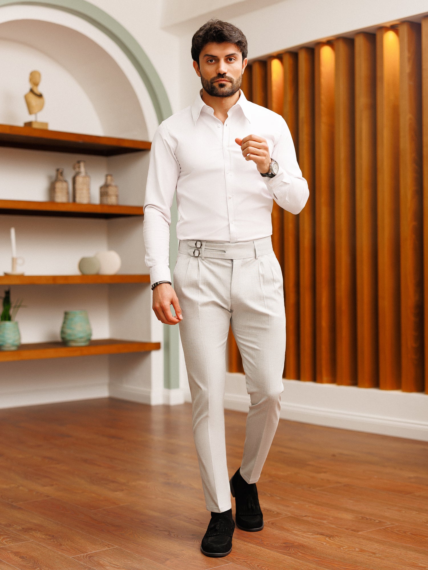 Light Grey Slim-Fit Pants