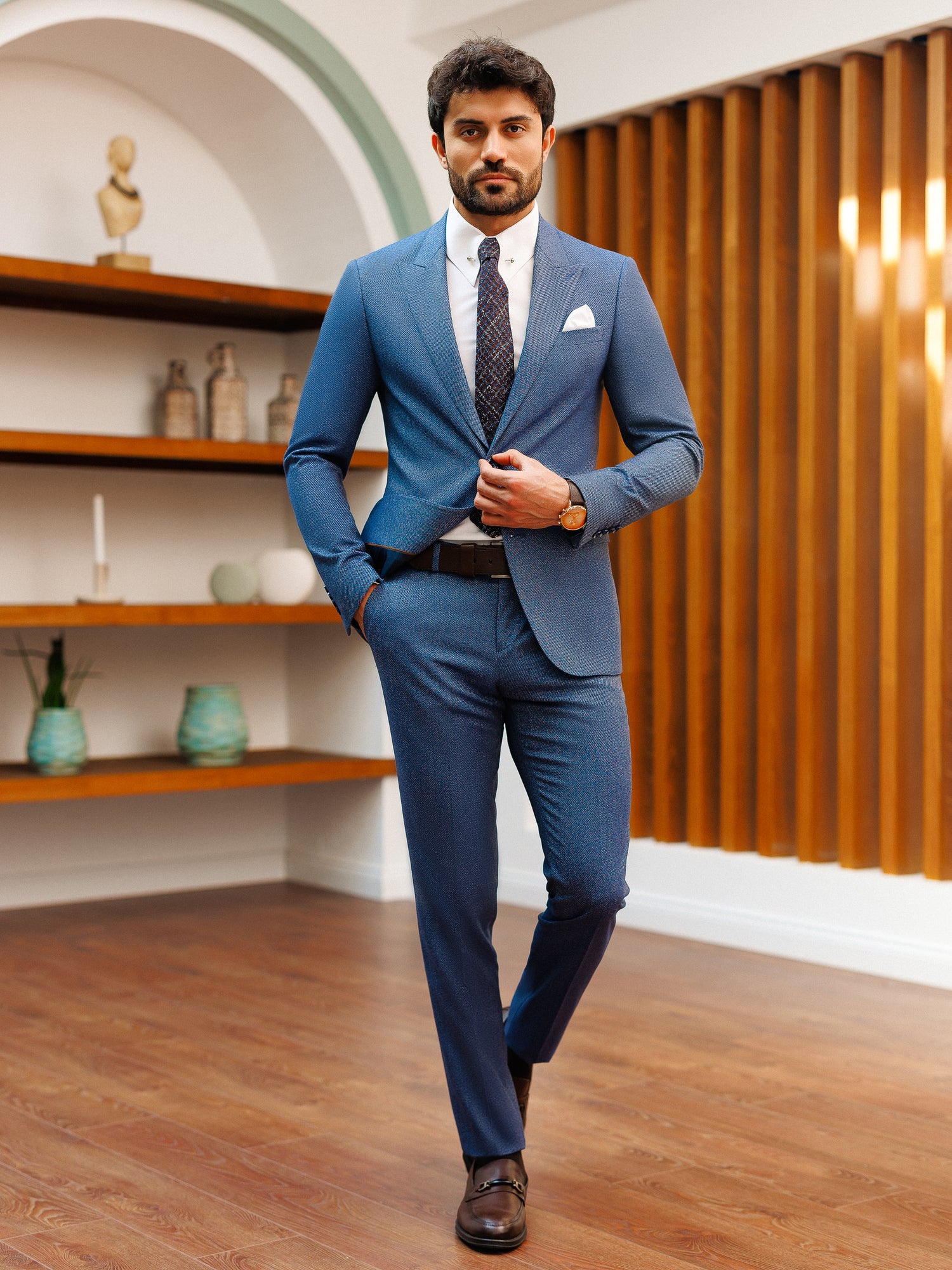 Blue Slim-Fit Suit 2-Piece