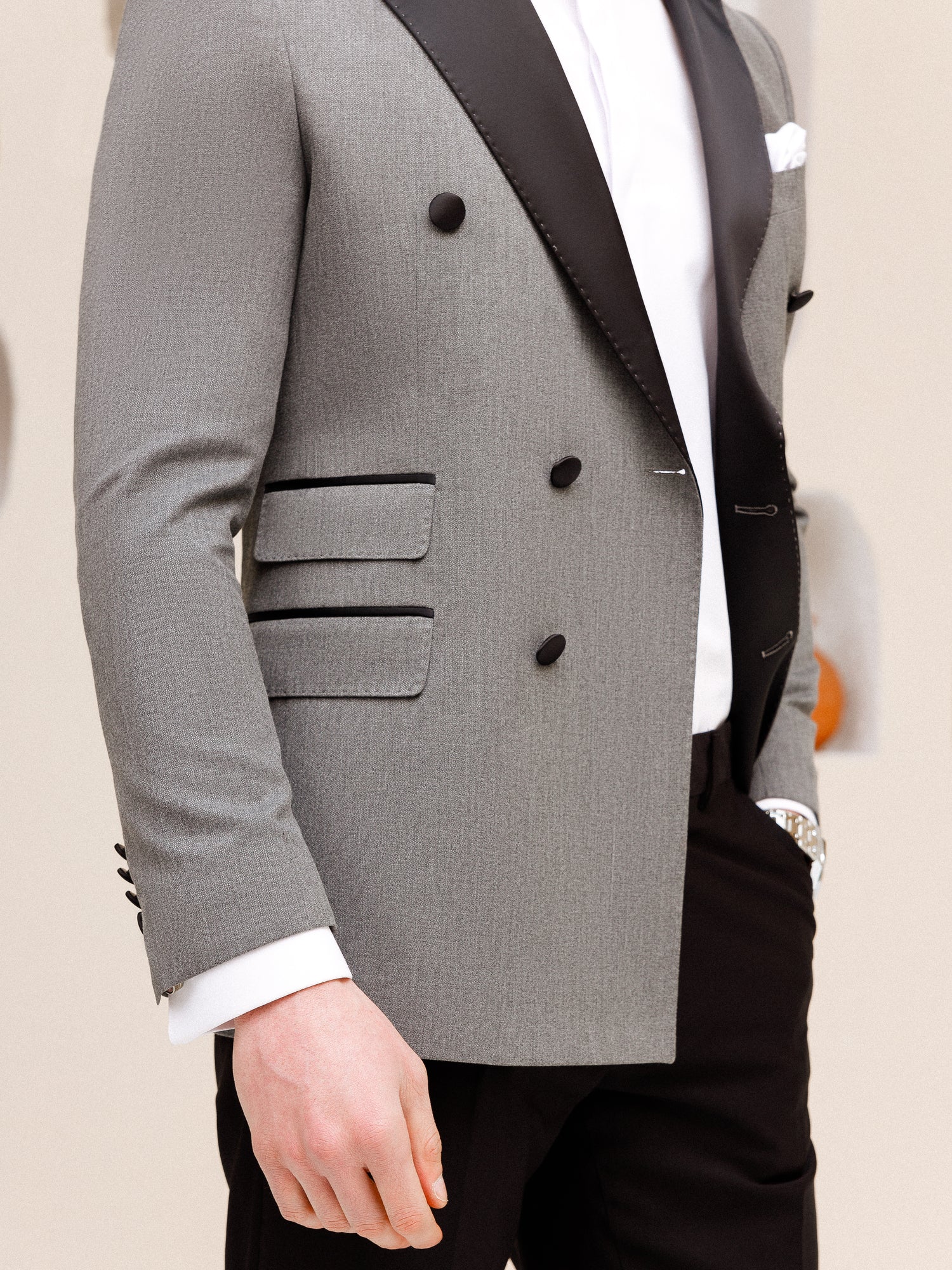 Grey Double Breasted Tuxedo 2-Piece