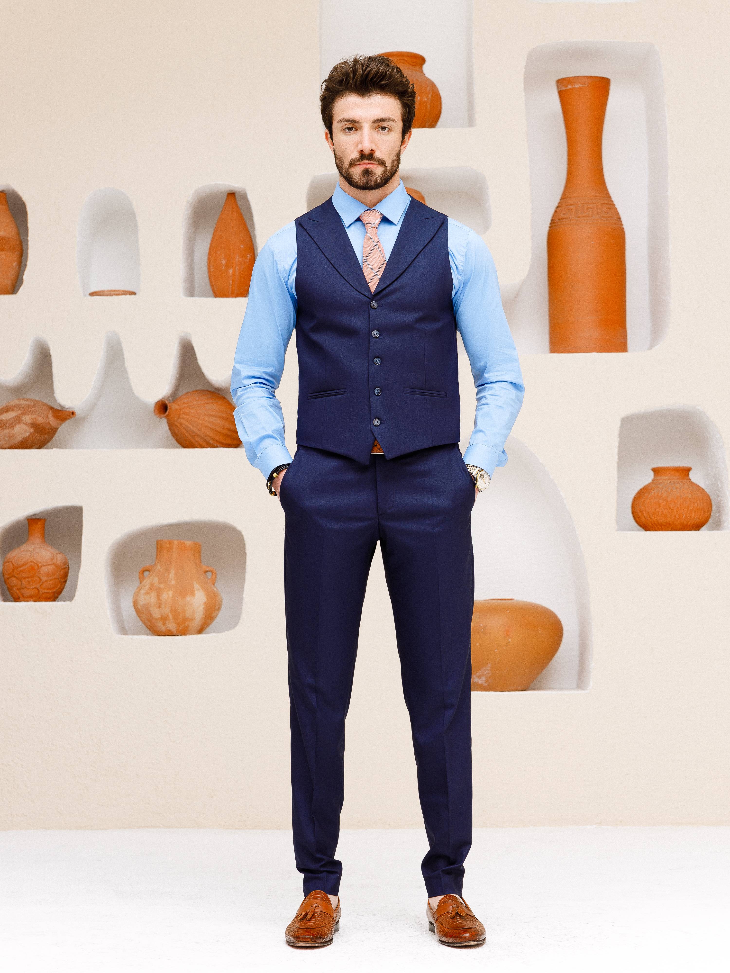 Navy Slim-Fit Suit 3-Piece