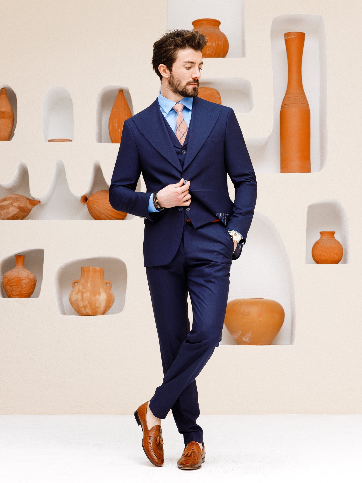 Navy Slim-Fit Suit 3-Piece