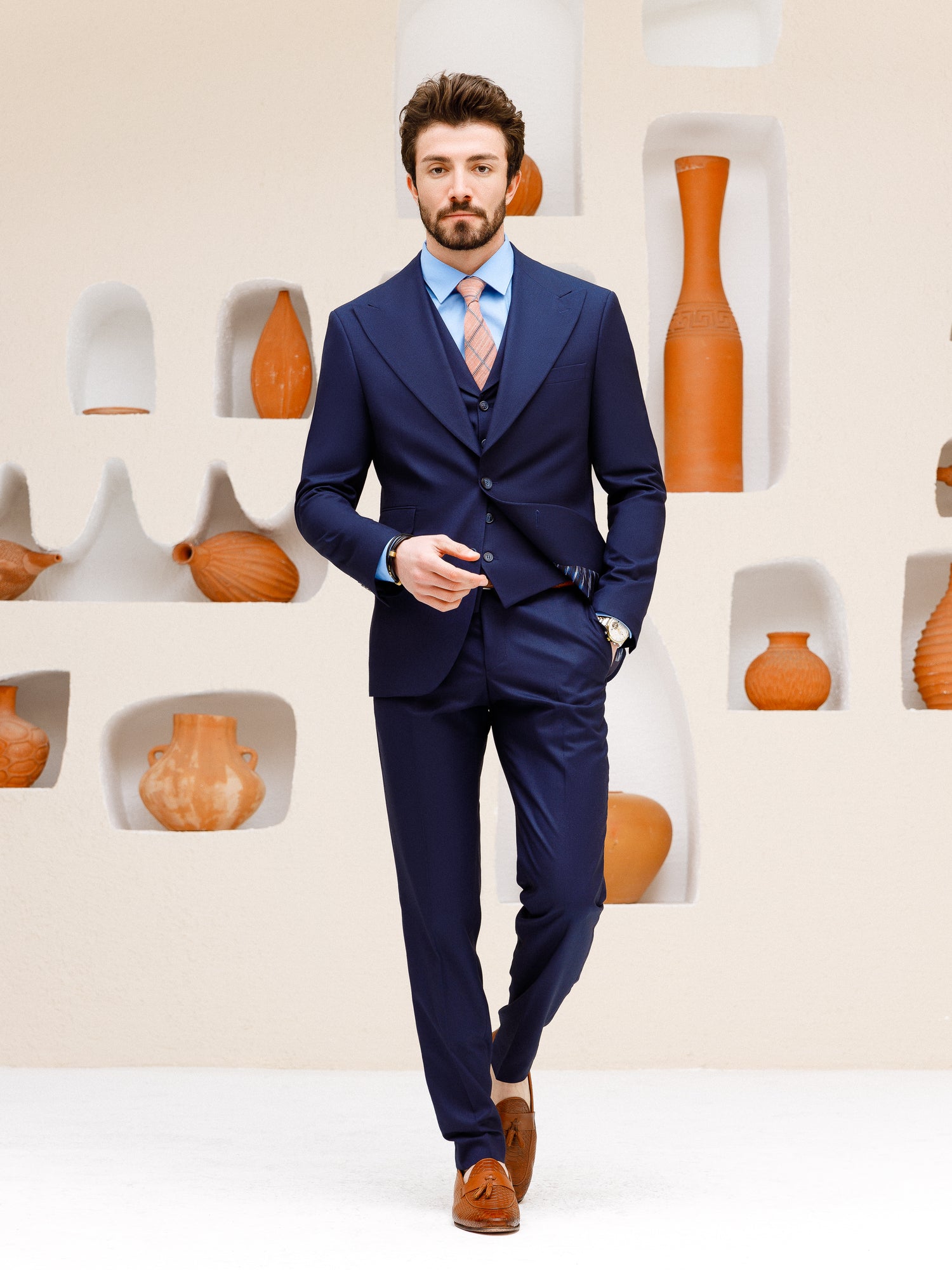 Navy Slim-Fit Suit 3-Piece