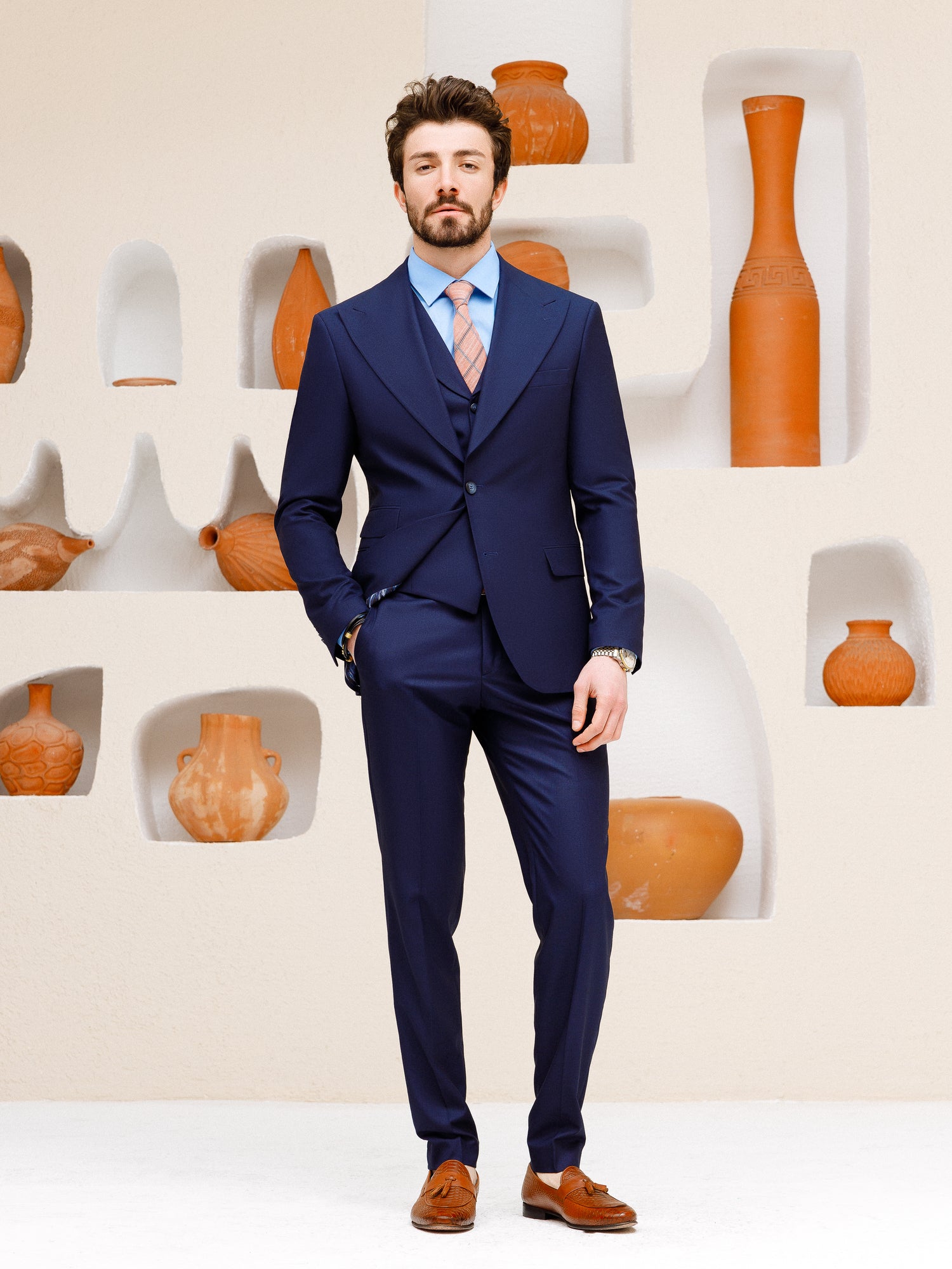 Navy Slim-Fit Suit 3-Piece