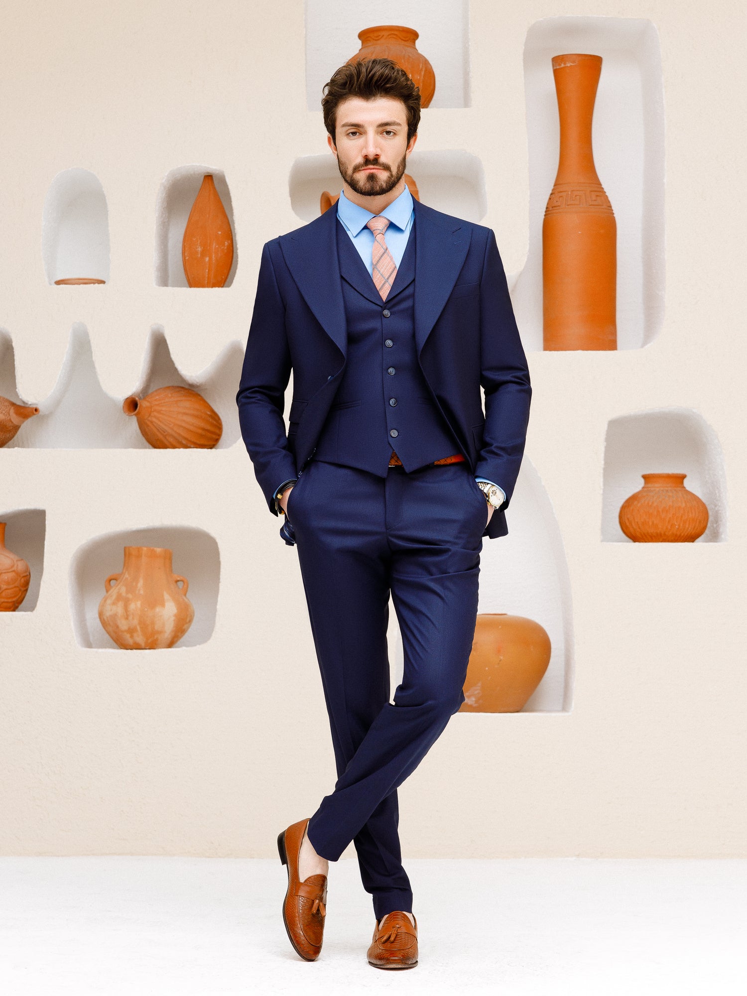 Navy Slim-Fit Suit 3-Piece