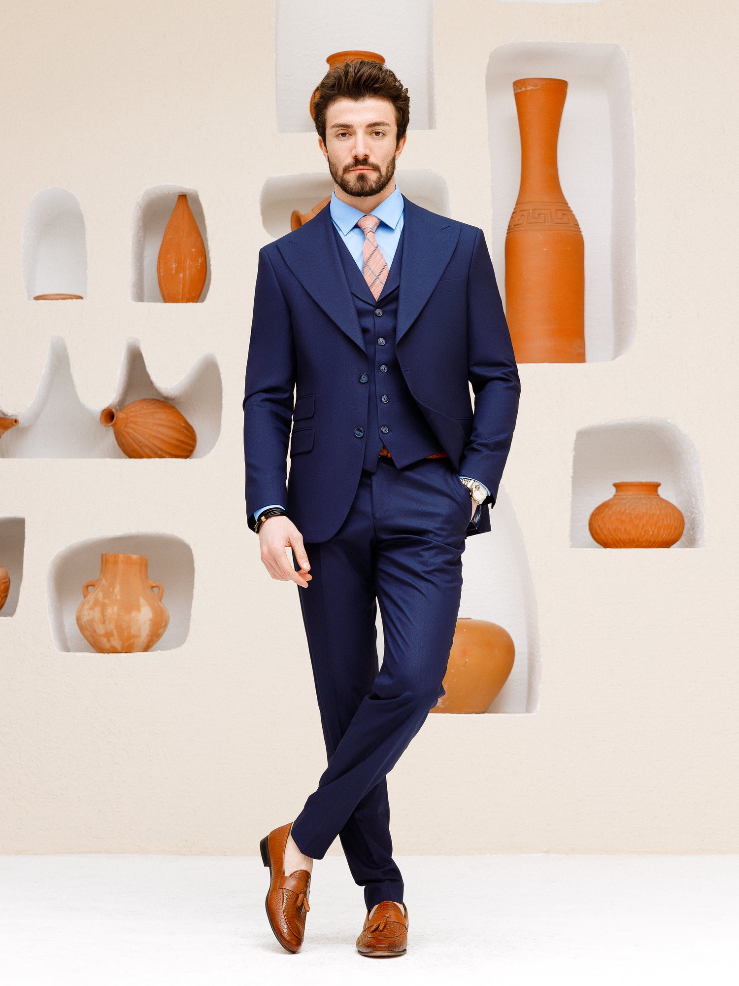 Navy Slim-Fit Suit 3-Piece