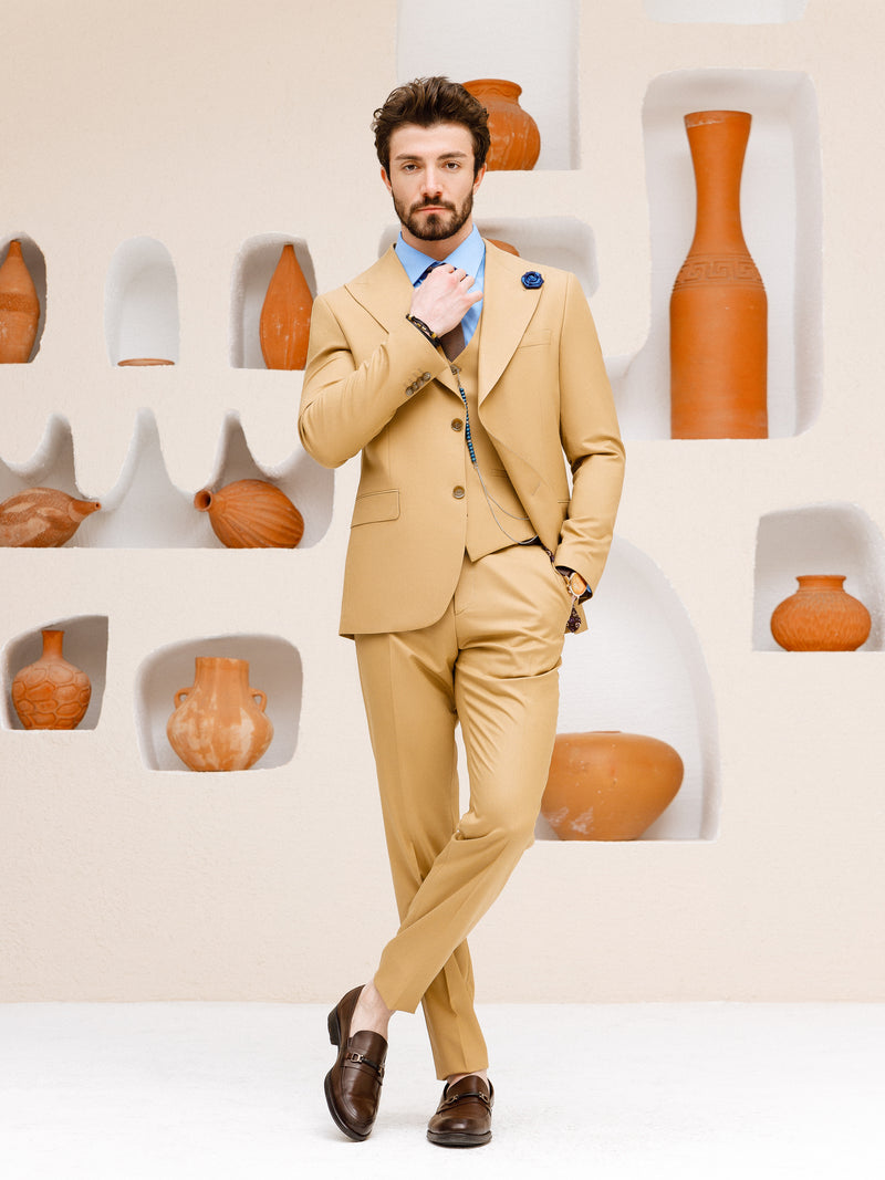Camel Slim-Fit Suit 3-Piece